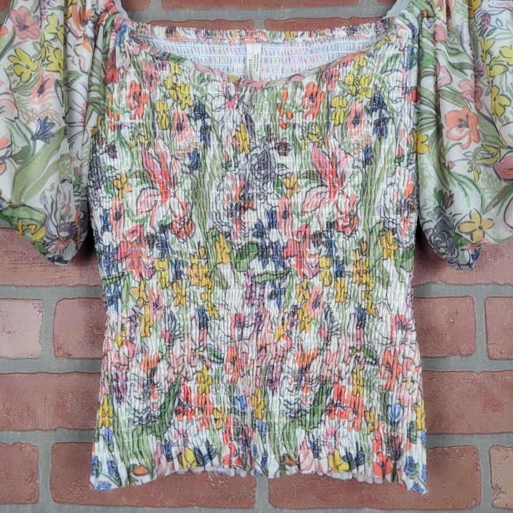 Anthropologie Floral Aurelia Smocked Top - Picture 3 of 12